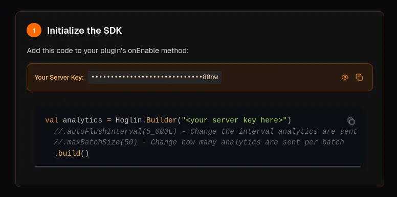 Server Key Screenshot